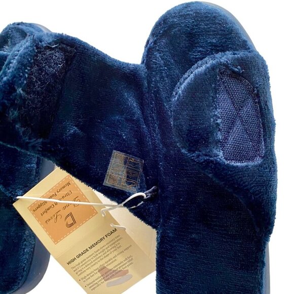 Dena Lives Ultra Soft Memory Foam Slippers Indoor Outdoors Blue Large NEW NWT - Picture 10 of 12